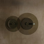 センターテーブル 強化ガラス アッシュ材 ステンレス製 おしゃれなデザイン 丸型2点セット モダンリビングに最適 fjd-4688