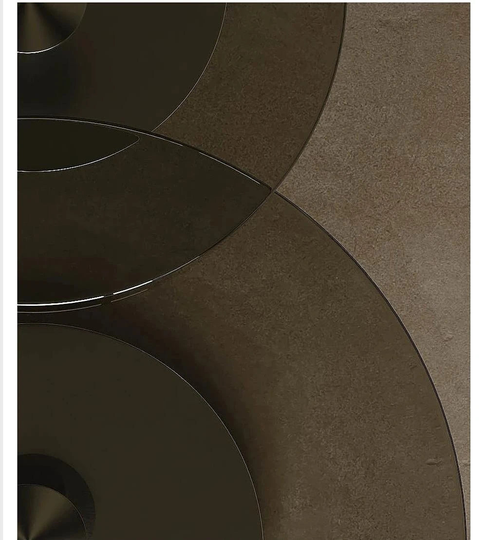 センターテーブル 強化ガラス アッシュ材 ステンレス製 おしゃれなデザイン 丸型2点セット モダンリビングに最適 fjd-4688