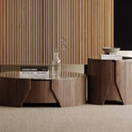 モダンデザインの石製センターテーブル - スタイリッシュなリビング空間を演出する家具 fjd-4690