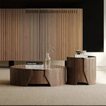 モダンデザインの石製センターテーブル - スタイリッシュなリビング空間を演出する家具 fjd-4690