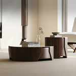 モダンデザインの石製センターテーブル - スタイリッシュなリビング空間を演出する家具 fjd-4690