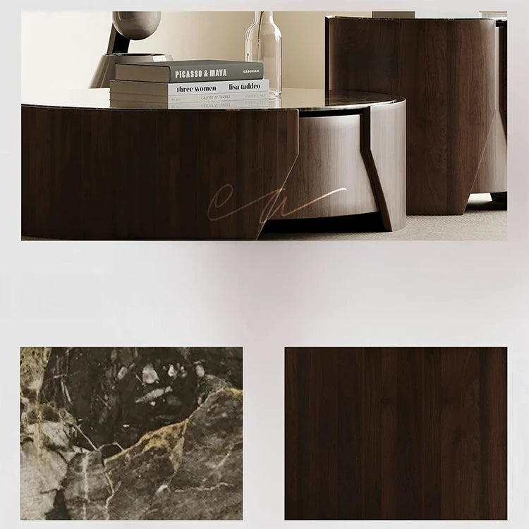 モダンデザインの石製センターテーブル - スタイリッシュなリビング空間を演出する家具 fjd-4690