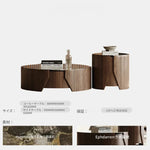 モダンデザインの石製センターテーブル - スタイリッシュなリビング空間を演出する家具 fjd-4690