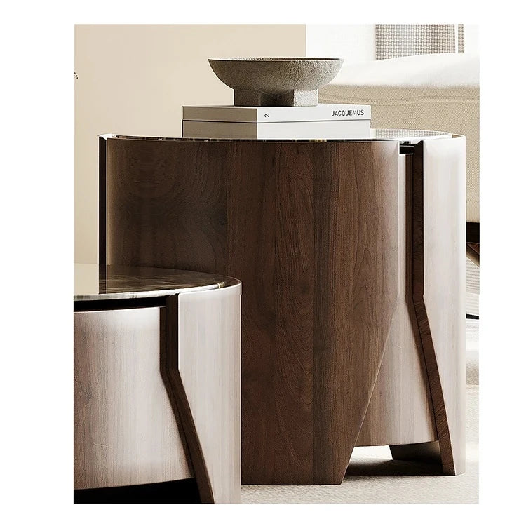 モダンデザインの石製センターテーブル - スタイリッシュなリビング空間を演出する家具 fjd-4690