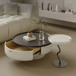 センターテーブル パイン材ステンレス製 モダンデザイン 引き出し付き おしゃれなリビング家具 fjd-4692