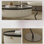 センターテーブル パイン材ステンレス製 モダンデザイン 引き出し付き おしゃれなリビング家具 fjd-4692