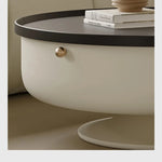 センターテーブル パイン材ステンレス製 モダンデザイン 引き出し付き おしゃれなリビング家具 fjd-4692