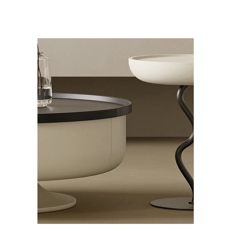 センターテーブル パイン材ステンレス製 モダンデザイン 引き出し付き おしゃれなリビング家具 fjd-4692