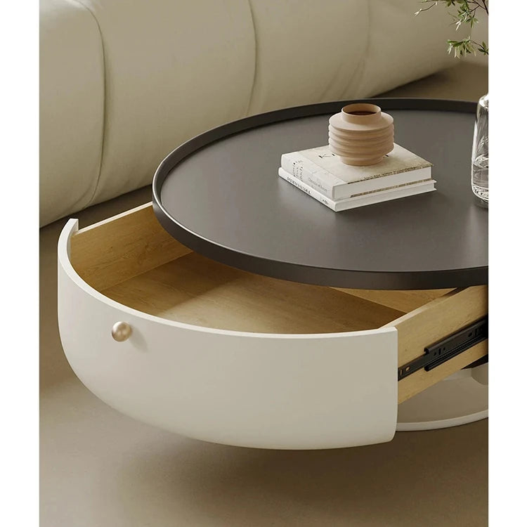 センターテーブル パイン材ステンレス製 モダンデザイン 引き出し付き おしゃれなリビング家具 fjd-4692