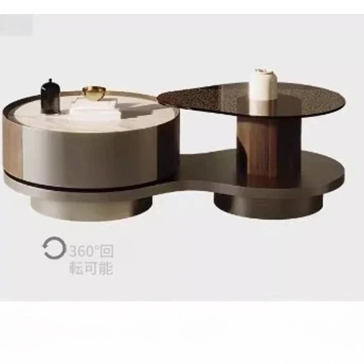 モダンデザインのセラミックガラスセンターテーブル - おしゃれなリビング空間を演出する高級インテリア家具 fjd-4693