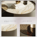 モダンデザインのセラミックガラスセンターテーブル - おしゃれなリビング空間を演出する高級インテリア家具 fjd-4693