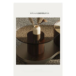 モダンデザインのセラミックガラスセンターテーブル - おしゃれなリビング空間を演出する高級インテリア家具 fjd-4693