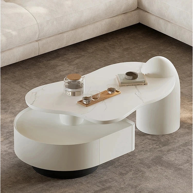 モダンセラミックパインセンターテーブル|スタイリッシュなリビング空間を演出|収納付きデザイン fjd-4695