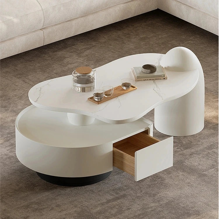 モダンセラミックパインセンターテーブル|スタイリッシュなリビング空間を演出|収納付きデザイン fjd-4695