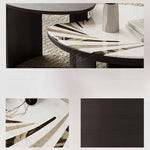 センターテーブル 石材 強化ガラス モダンデザイン 高級感あふれるインテリア家具 fjd-4697