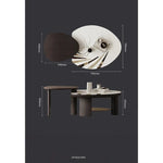 センターテーブル 石材 強化ガラス モダンデザイン 高級感あふれるインテリア家具 fjd-4697