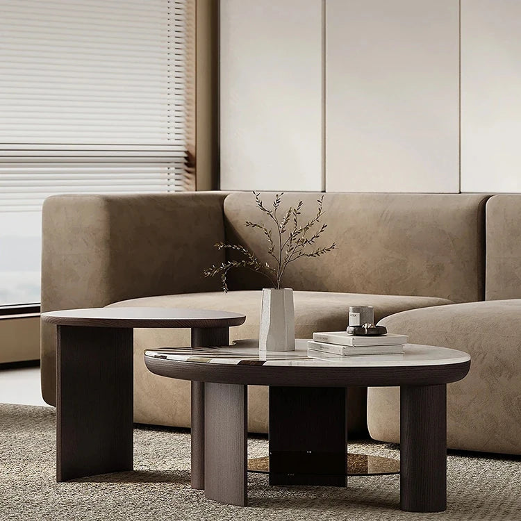 センターテーブル 石材 強化ガラス モダンデザイン 高級感あふれるインテリア家具 fjd-4697