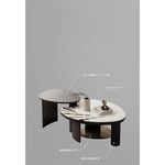 センターテーブル 石材 強化ガラス モダンデザイン 高級感あふれるインテリア家具 fjd-4697