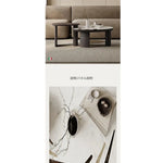 センターテーブル 石材 強化ガラス モダンデザイン 高級感あふれるインテリア家具 fjd-4697