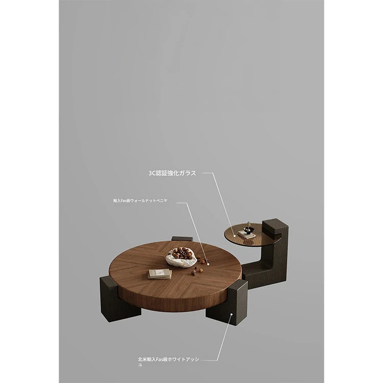 センターテーブル アッシュ材と強化ガラスのスタイリッシュデザイン 収納付き おしゃれなリビング家具 fjd-4699
