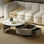 モダンセンターテーブル 石材×強化ガラス×パイン材の魅力的デザイン【リビングに最適】 fjd-4704