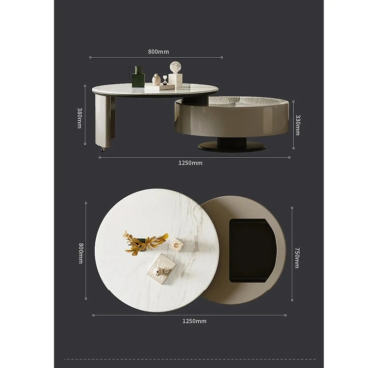 モダンセンターテーブル 石材×強化ガラス×パイン材の魅力的デザイン【リビングに最適】 fjd-4704
