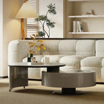 モダンセンターテーブル 石材×強化ガラス×パイン材の魅力的デザイン【リビングに最適】 fjd-4704