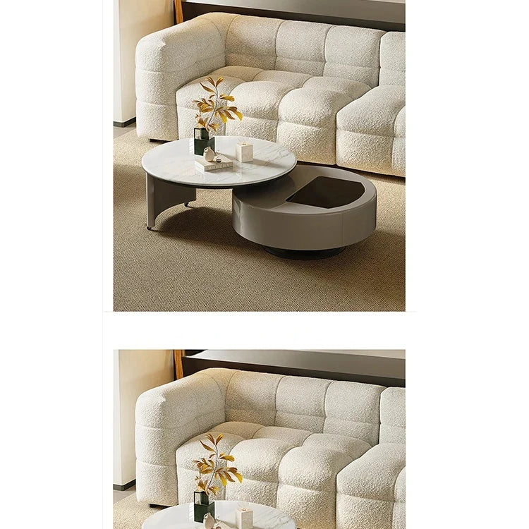 モダンセンターテーブル 石材×強化ガラス×パイン材の魅力的デザイン【リビングに最適】 fjd-4704