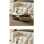 モダンセンターテーブル 石材×強化ガラス×パイン材の魅力的デザイン【リビングに最適】 fjd-4704