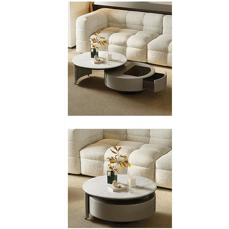 モダンセンターテーブル 石材×強化ガラス×パイン材の魅力的デザイン【リビングに最適】 fjd-4704