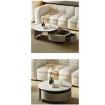 モダンセンターテーブル 石材×強化ガラス×パイン材の魅力的デザイン【リビングに最適】 fjd-4704