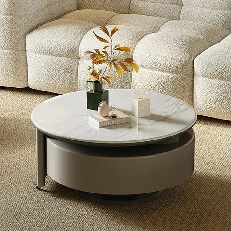 モダンセンターテーブル 石材×強化ガラス×パイン材の魅力的デザイン【リビングに最適】 fjd-4704