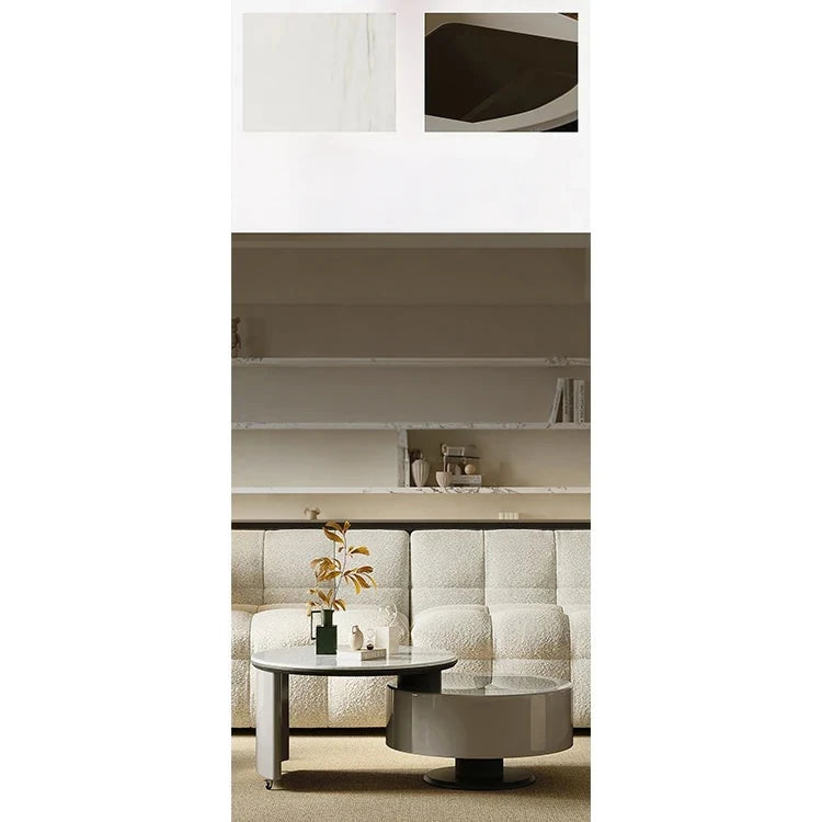 モダンセンターテーブル 石材×強化ガラス×パイン材の魅力的デザイン【リビングに最適】 fjd-4704