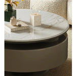 モダンセンターテーブル 石材×強化ガラス×パイン材の魅力的デザイン【リビングに最適】 fjd-4704