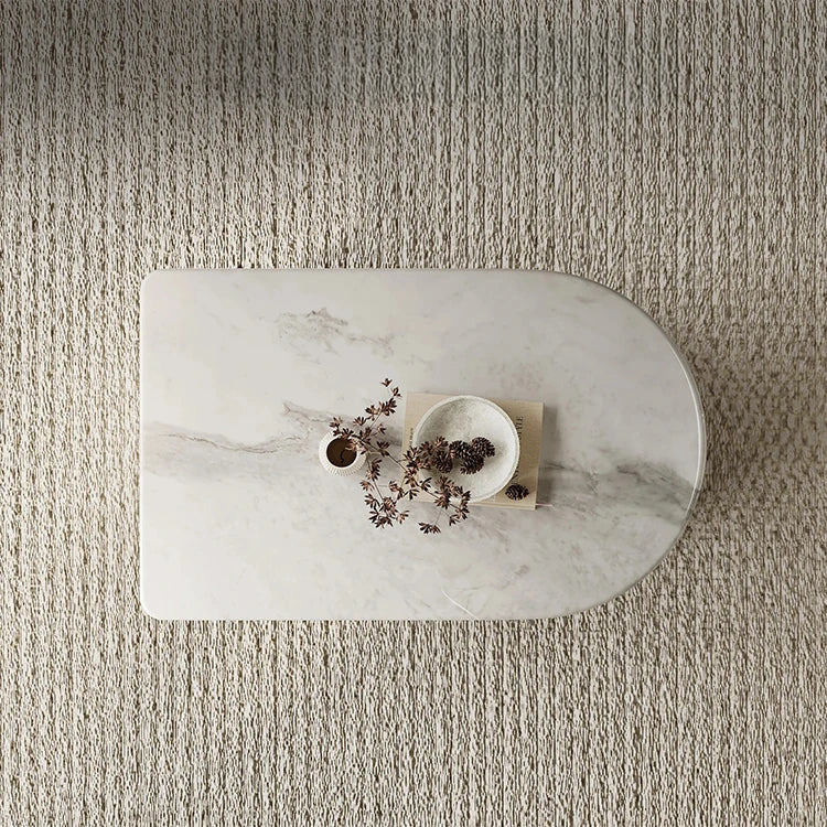 モダンデザインセンターテーブル|高級石材使用|収納付きのスタイリッシュなコーヒーテーブル fjd-4705