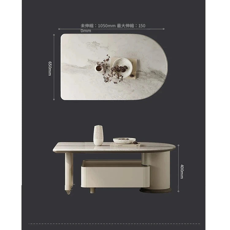モダンデザインセンターテーブル|高級石材使用|収納付きのスタイリッシュなコーヒーテーブル fjd-4705