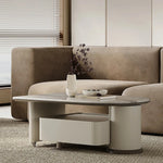 モダンデザインセンターテーブル|高級石材使用|収納付きのスタイリッシュなコーヒーテーブル fjd-4705
