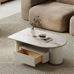 モダンデザインセンターテーブル|高級石材使用|収納付きのスタイリッシュなコーヒーテーブル fjd-4705