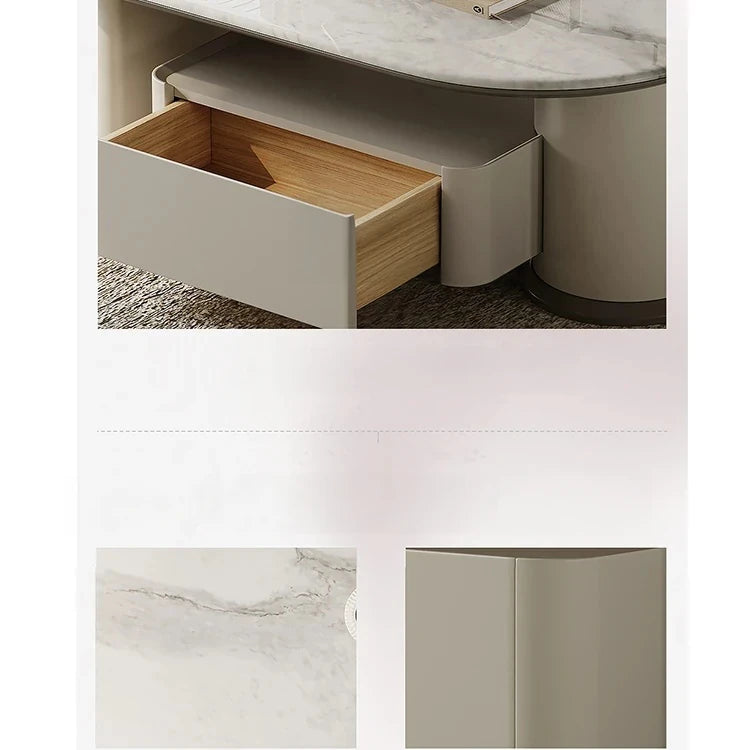 モダンデザインセンターテーブル|高級石材使用|収納付きのスタイリッシュなコーヒーテーブル fjd-4705