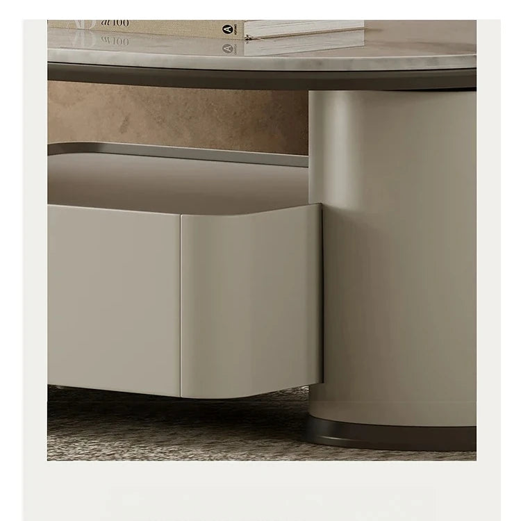 モダンデザインセンターテーブル|高級石材使用|収納付きのスタイリッシュなコーヒーテーブル fjd-4705