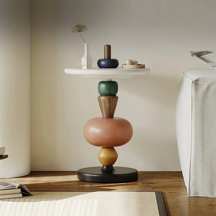 オーク材のセンターテーブル|モダンデザインのカラフルなアクセント家具 fjd-4707