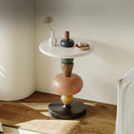 オーク材のセンターテーブル|モダンデザインのカラフルなアクセント家具 fjd-4707