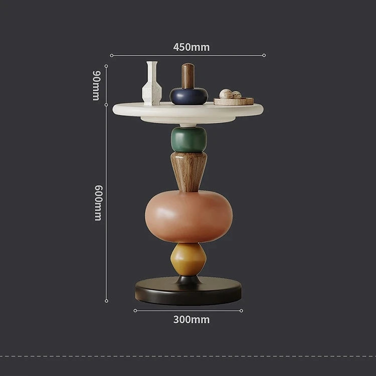 オーク材のセンターテーブル|モダンデザインのカラフルなアクセント家具 fjd-4707