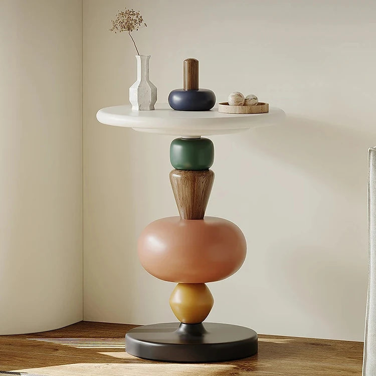 オーク材のセンターテーブル|モダンデザインのカラフルなアクセント家具 fjd-4707