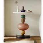 オーク材のセンターテーブル|モダンデザインのカラフルなアクセント家具 fjd-4707