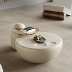 モダンデザイン センターテーブル GFRP強化ガラス製 丸型スタイリッシュコーヒーテーブル fjd-4709