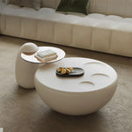 モダンデザイン センターテーブル GFRP強化ガラス製 丸型スタイリッシュコーヒーテーブル fjd-4709