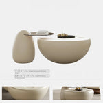 モダンデザイン センターテーブル GFRP強化ガラス製 丸型スタイリッシュコーヒーテーブル fjd-4709