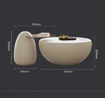 モダンデザイン センターテーブル GFRP強化ガラス製 丸型スタイリッシュコーヒーテーブル fjd-4709