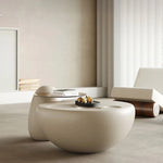 モダンデザイン センターテーブル GFRP強化ガラス製 丸型スタイリッシュコーヒーテーブル fjd-4709